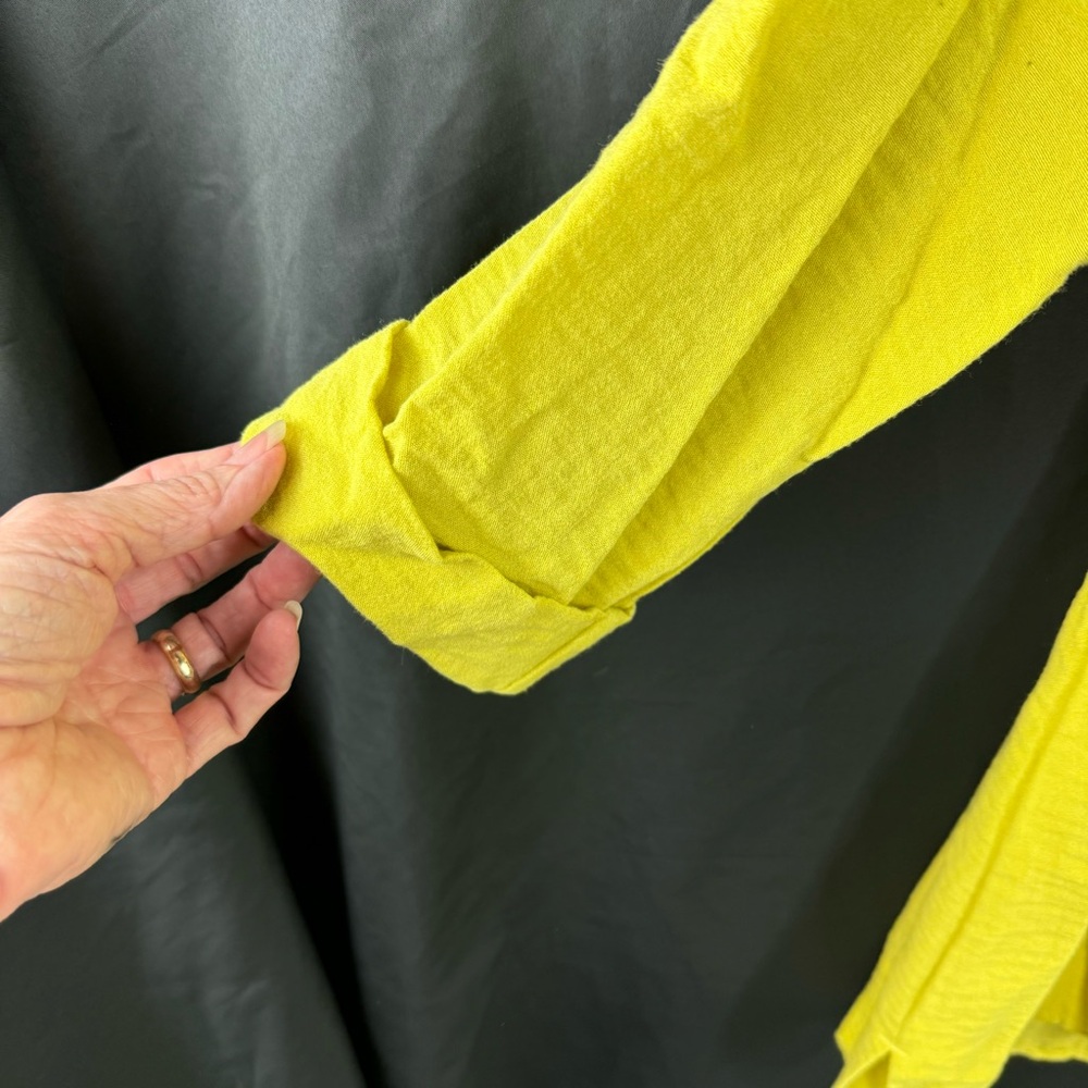 John Mark Mustard Yellow Solid Color Button Down … - image 3